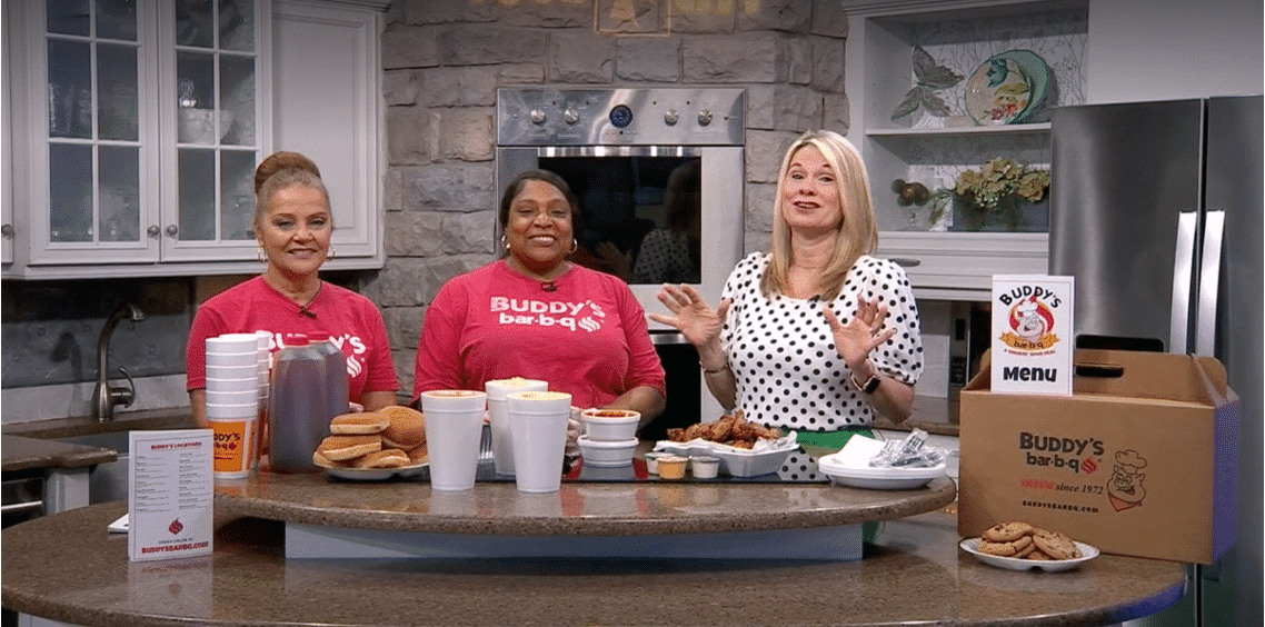 Sandy Hayes and Sonya Parris share some of the Family Packs available at Buddy’s bar-b-q.